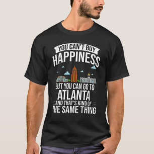Atlanta Georgia Stads Silhouet Kaart Reizen T-shirt