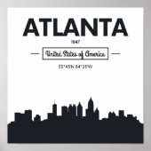 Atlanta, Georgia | Stadscoördinaten Poster (Voorkant)
