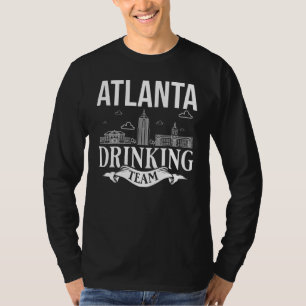 Atlanta Georgia Stadsreis Skyline Kaart Reizen T-shirt