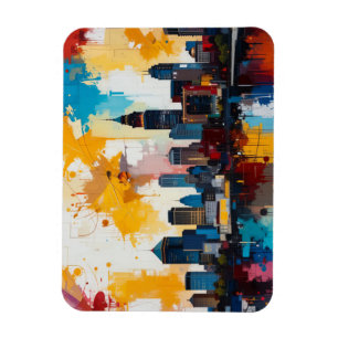Atlanta Georgia Stadssilhouet abstracte schilderij Magneet