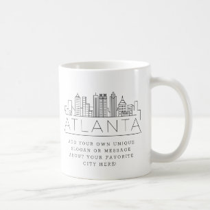 Atlanta, Georgia Stylized Skyline   Aangepaste slo Koffiemok