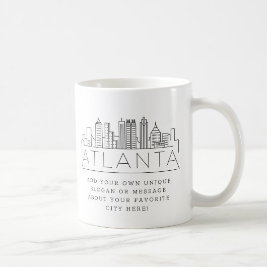 Atlanta, Georgia Stylized Skyline | Aangepaste slo Koffiemok (Rechts)