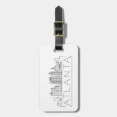 Atlanta, Georgia Stylized Skyline Bagagelabel (Voorkant verticaal)