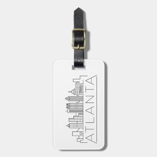 Atlanta, Georgia Stylized Skyline Bagagelabel (Voorkant verticaal)
