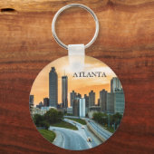 Atlanta, Georgia Sunset City Downtown Uitzicht Sleutelhanger (Voorkant)