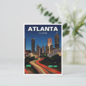 Atlanta Georgia tijdens nachtelijke reizen Briefkaart (Staand voorkant)