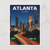 Atlanta Georgia tijdens nachtelijke reizen Briefkaart (Voorkant)