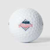 Atlanta Georgia United States Retro Skyline Golfballen (Voorkant)