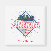Atlanta Georgia United States Retro Skyline Magneet (Voorkant)
