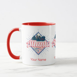Atlanta Georgia United States Retro Skyline Mok