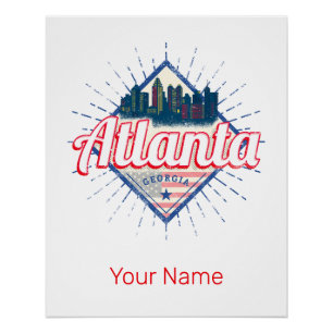 Atlanta Georgia United States Retro Skyline Perfect Poster