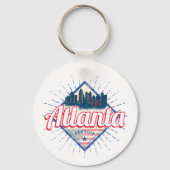 Atlanta Georgia United States Retro Skyline Sleutelhanger (Voorkant)