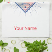 Atlanta Georgia United States Retro Skyline Theedoek (Gevouwen)