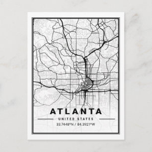 Atlanta Georgia USA Travel City Map Briefkaart