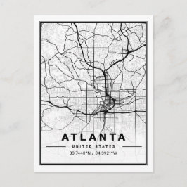 Atlanta Georgia USA Travel City Map Briefkaart