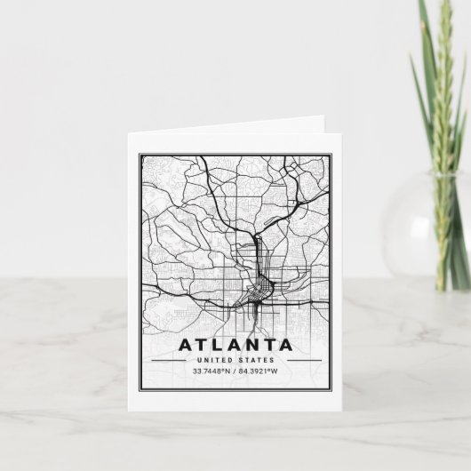 Atlanta Georgia USA Travel City Map Kaart (Voorkant)