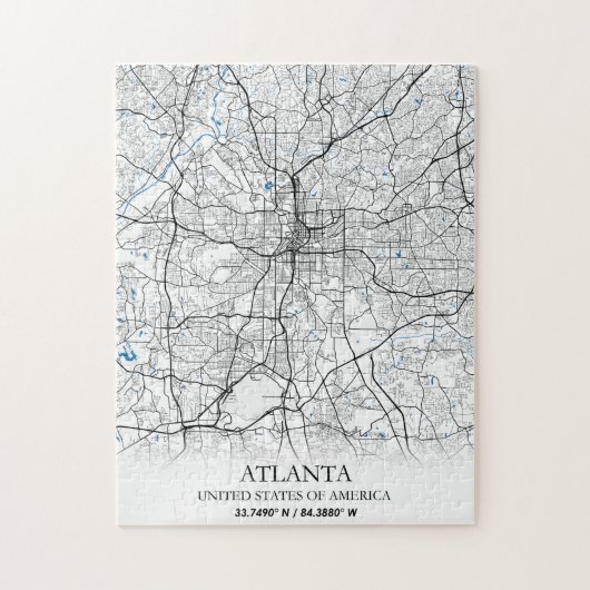 Atlanta Georgia USA Travel City Map Legpuzzel (Verticaal)