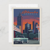 Atlanta, Georgia | Varsiteit Briefkaart (Voorkant / Achterkant)