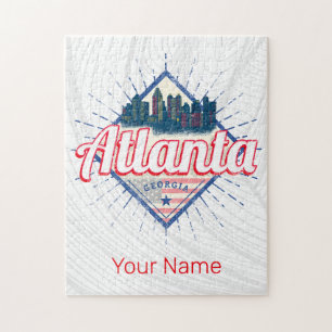 Atlanta Georgia Verenigde Staten Retro Silhouet Legpuzzel