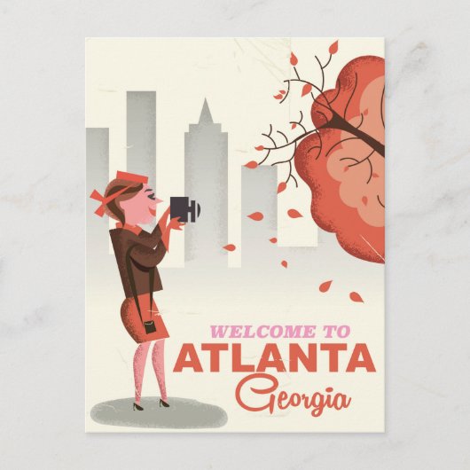 Atlanta Georgia vintage-poster Briefkaart (Voorkant)