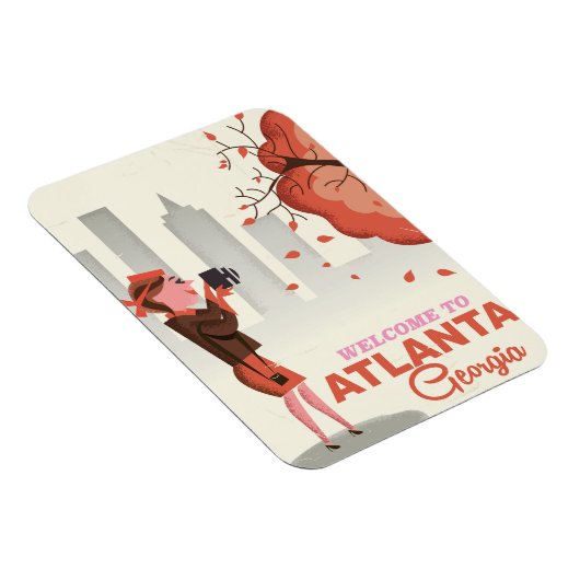 Atlanta Georgia vintage-poster Magneet (Rechterzijde)