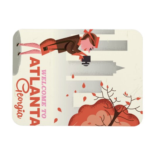 Atlanta Georgia vintage-poster Magneet (Horizontaal)