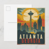 Atlanta, Georgia Vintage Reizen Briefkaart (Voorkant / Achterkant)