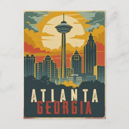 Atlanta, Georgia Vintage Reizen Briefkaart (Voorkant)