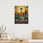 Atlanta, Georgia Vintage Reizen Poster (Keuken)