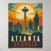 Atlanta, Georgia Vintage Reizen Poster (Voorkant)