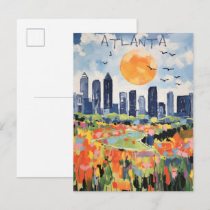 Atlanta Georgia VS Reisstad Stad Esthetiek Briefkaart