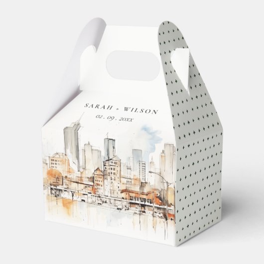 Atlanta Georgia Waterverf Landscape Wedding Bedankdoosjes (Achterkant)