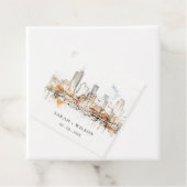 Atlanta Georgia Waterverf Landscape Wedding Bedankjes Labels (In situ)