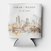 Atlanta Georgia Waterverf Landscape Wedding Blikjeskoeler (Voorkant)