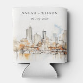 Atlanta Georgia Waterverf Landscape Wedding Blikjeskoeler (Achterkant)