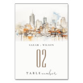 Atlanta Georgia Waterverf Landscape Wedding Kaart (Achterkant)