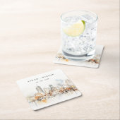 Atlanta Georgia Waterverf Landscape Wedding Kartonnen Onderzetters (Insitu)