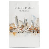 Atlanta Georgia Waterverf Landscape Wedding Medium Cadeauzakje (Voorkant)
