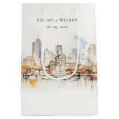 Atlanta Georgia Waterverf Landscape Wedding Medium Cadeauzakje (Achterkant)