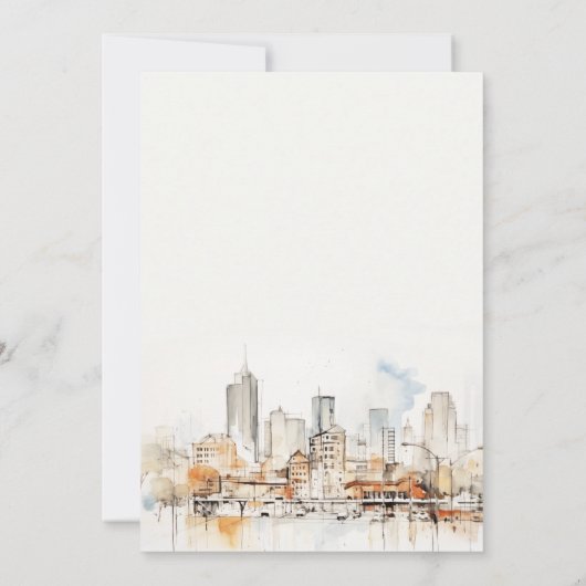 Atlanta Georgia Waterverf Landscape Wedding Save The Date (Achterkant)