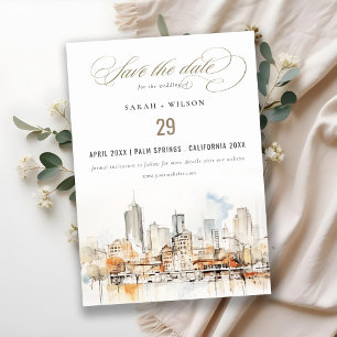 Atlanta Georgia Waterverf Landscape Wedding Save The Date