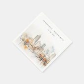 Atlanta Georgia Waterverf Landscape Wedding Servet (Hoek)