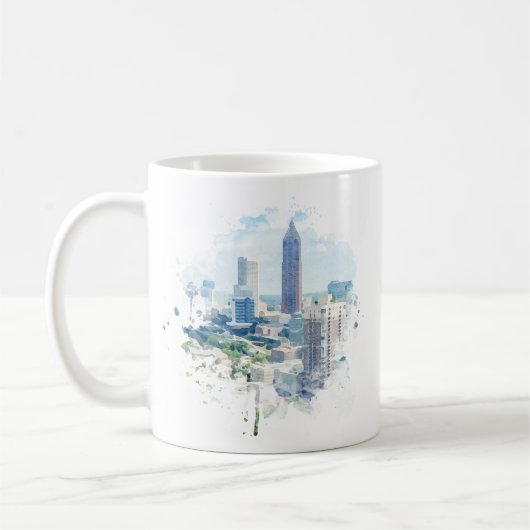Atlanta, Georgia Waterverf Leuke feiten Nieuw Huis Koffiemok (Links)