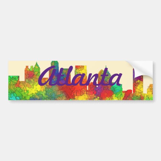 ATLANTA, GEORGIË SKYLINE - SG - Bumpersticker (Voorkant)