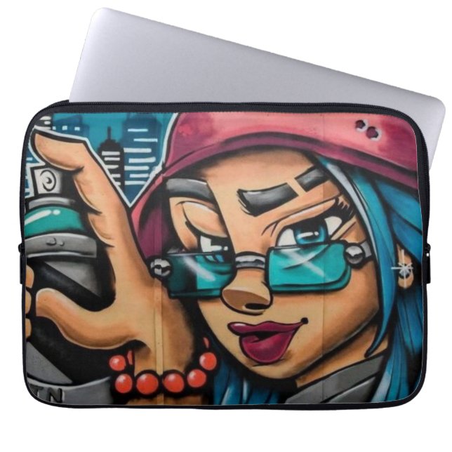 Atlanta Girl Graffiti Laptop Sleeve (Voorkant)