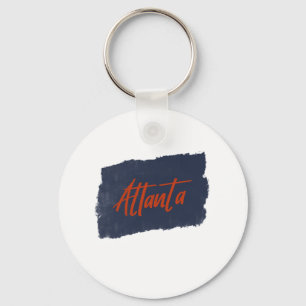 Atlanta Handgeschreven Red Typografie Sleutelhanger