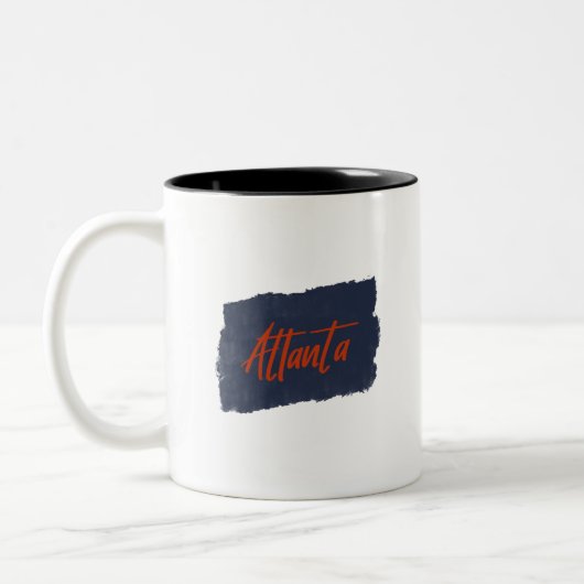 Atlanta Handgeschreven Red Typography Coffee Mok (Links)
