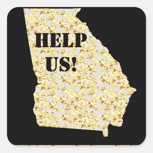 ATLANTA HELP US VIERKANTE STICKER (Voorkant)