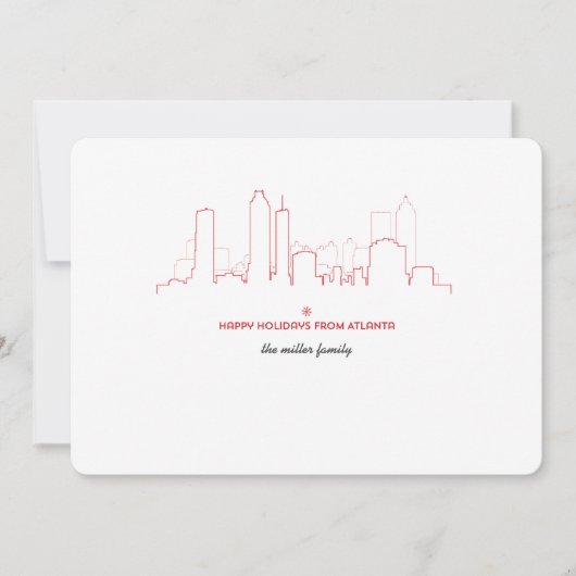 Atlanta Holiday Skyline Card Feestdagenkaart (Voorkant)