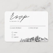 Atlanta Huwelijk Traditionele RSVP Maaltijd Opties Informatiekaartje (Voorkant)